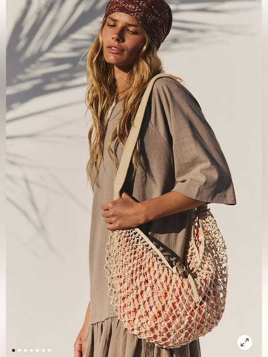 Free People Handbags - NWT Free People Silver Springs Cream Woven Shoulder Bag - Stylish Beach Tote